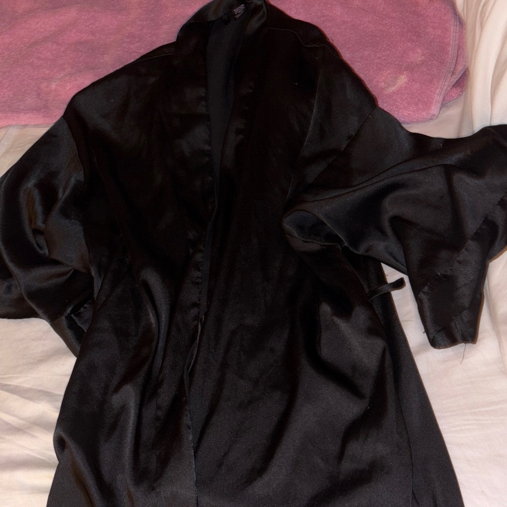 Elegant Black Silk Robe